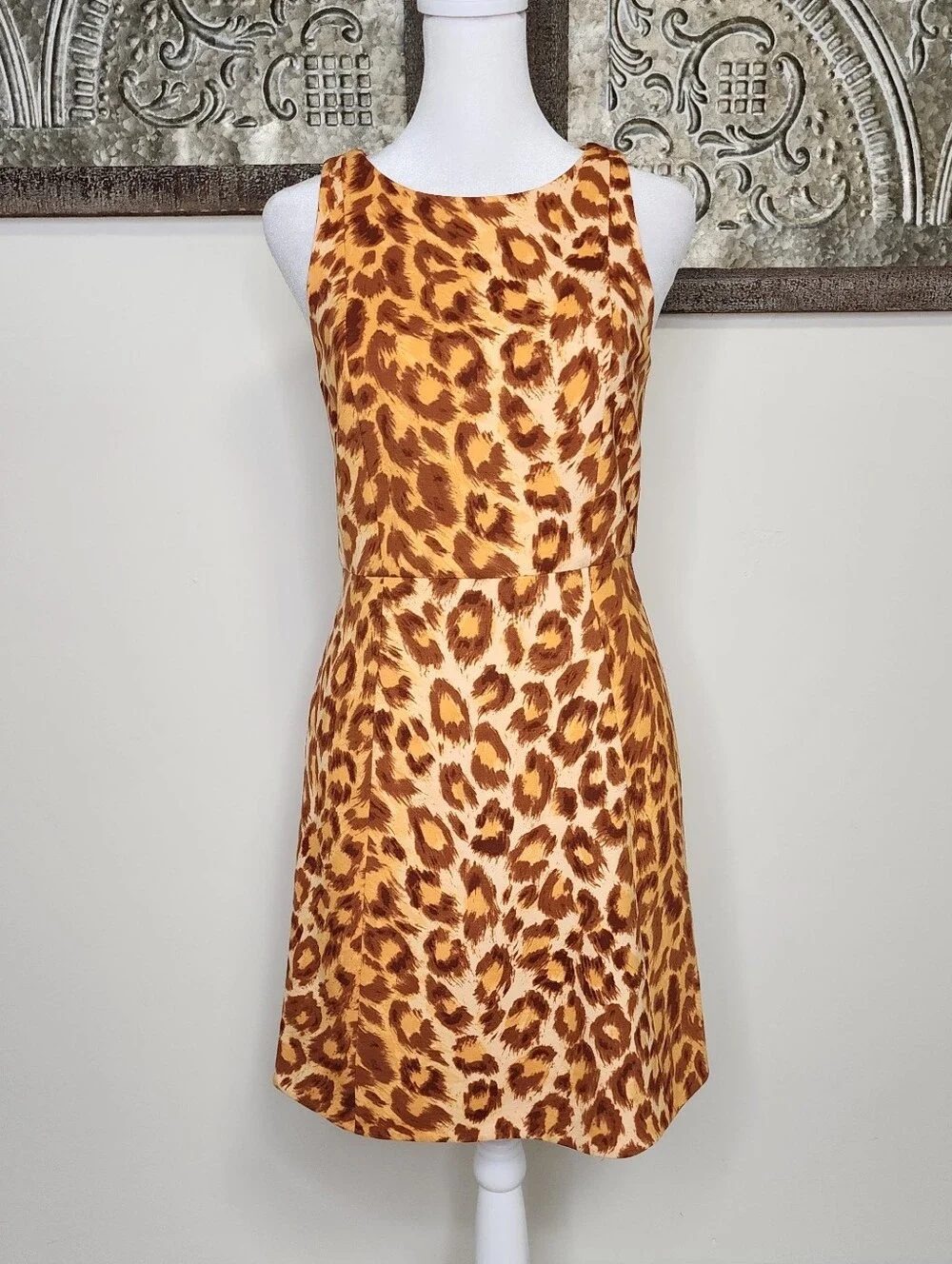 Kate Spade Panthera Ponte Sleeveless Cheetah Print Shift Mini Dress XS Baddie